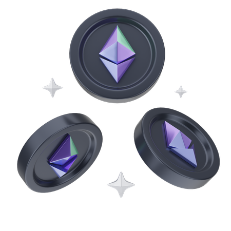 Ethereum Coins  3D Icon