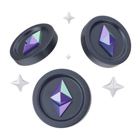 Ethereum Coins  3D Icon