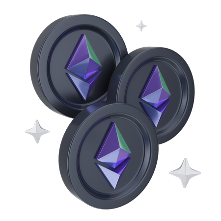 Ethereum Coins  3D Icon