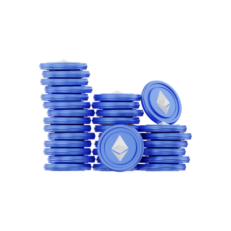 Ethereum Coins  3D Illustration