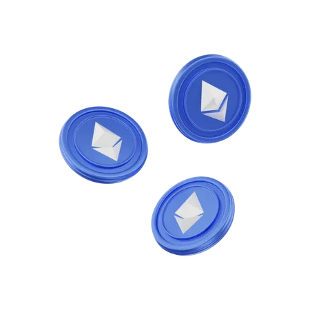 Ethereum Coins  3D Illustration