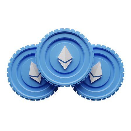 Ethereum Coins  3D Illustration