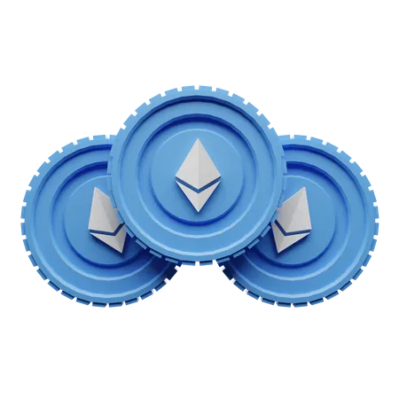 Ethereum Coins  3D Illustration