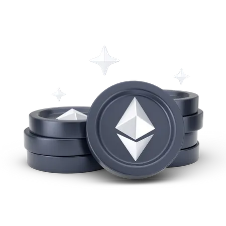 Ethereum Coins 3D Icon
