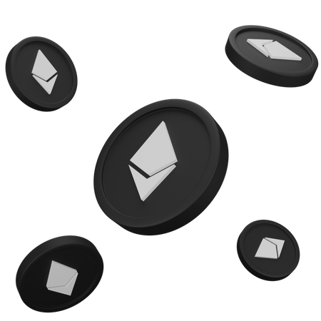 Ethereum Coins 3D Icon