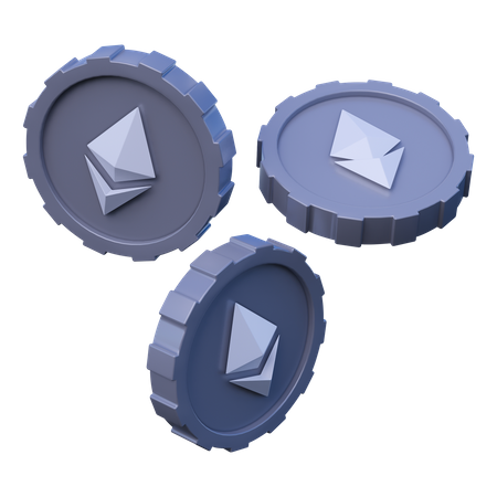 Ethereum coins 3D Icon