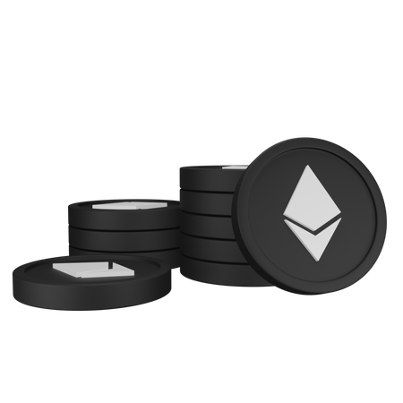 Ethereum Coins Stack  3D Icon