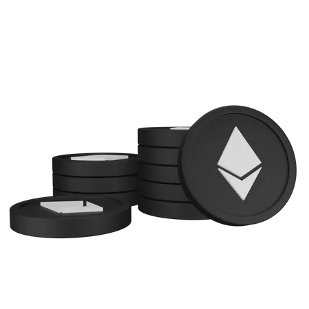 Ethereum Coins Stack  3D Icon