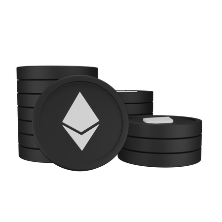 Ethereum Coins Stack  3D Icon