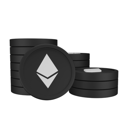 Ethereum Coins Stack 3D Icon