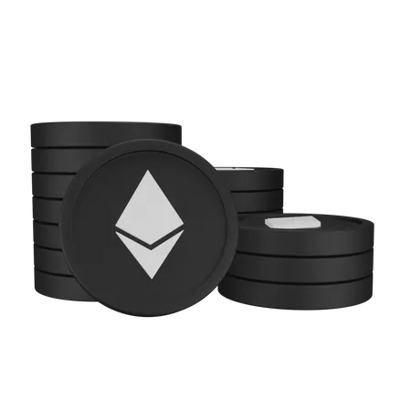 Ethereum Coins Stack  3D Icon