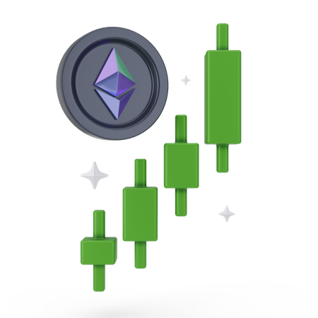 Crescimento do ethereum  3D Icon