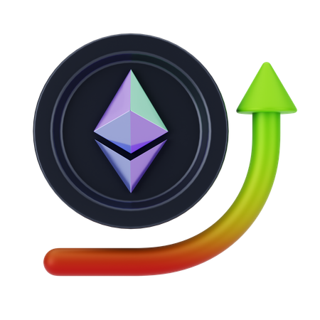 Crescimento do ethereum  3D Icon