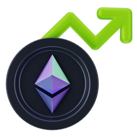 Crescimento do ethereum  3D Icon