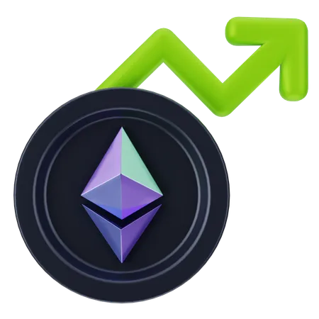 Crescimento do ethereum  3D Icon