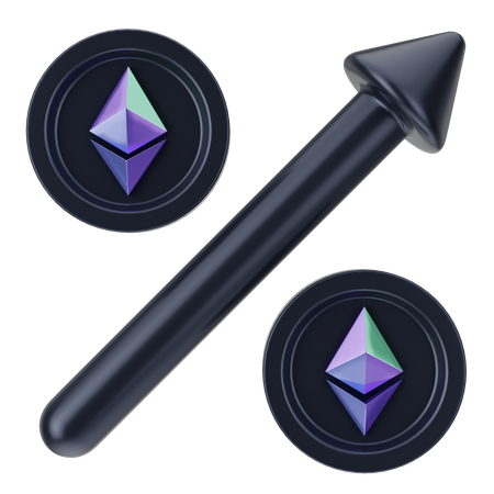 Crescimento do ethereum  3D Icon