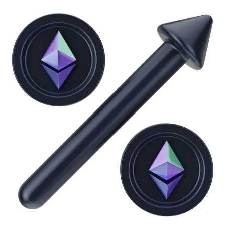 Crescimento do ethereum  3D Icon