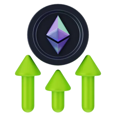 Crescimento do ethereum  3D Icon