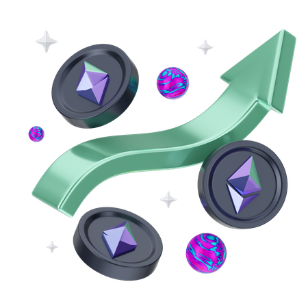 Crescimento do ethereum  3D Icon