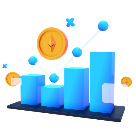 Crescimento do ethereum  3D Icon