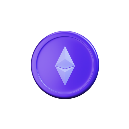 Moeda criptográfica Ethereum  3D Icon