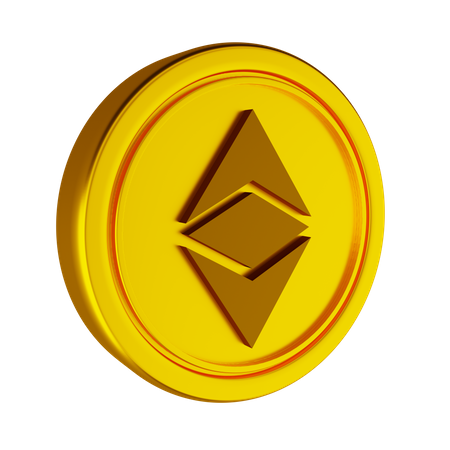 Moneda criptográfica clásica ethereum  3D Icon