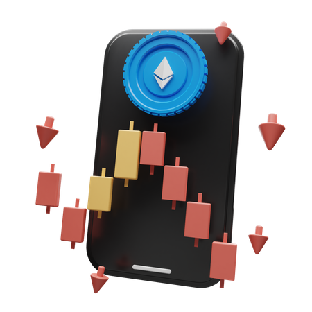 Ethereum Crypto App  3D Illustration