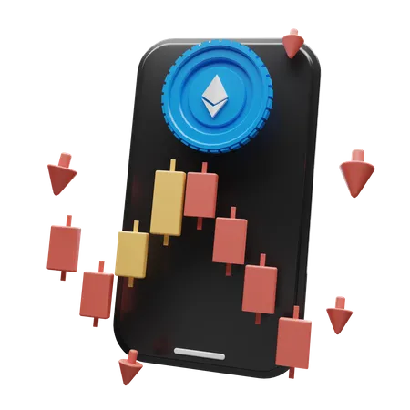 Ethereum Crypto App  3D Illustration