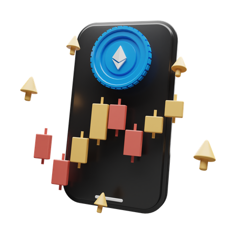 Ethereum Crypto App  3D Illustration