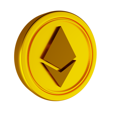 Ethereum Crypto Coin  3D Icon