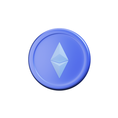 Pièce cryptographique Ethereum  3D Icon