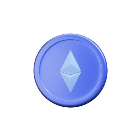 Pièce cryptographique Ethereum  3D Icon