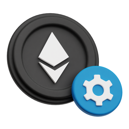 Ethereum Crypto Coin settings  3D Icon