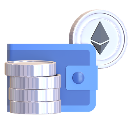 Ethereum Digital Wallet  3D Illustration