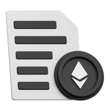 Ethereum Document  3D Icon