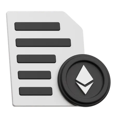 Ethereum Document  3D Icon