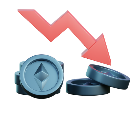 Ethereum Down  3D Icon
