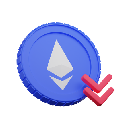 Ethereum Down  3D Icon