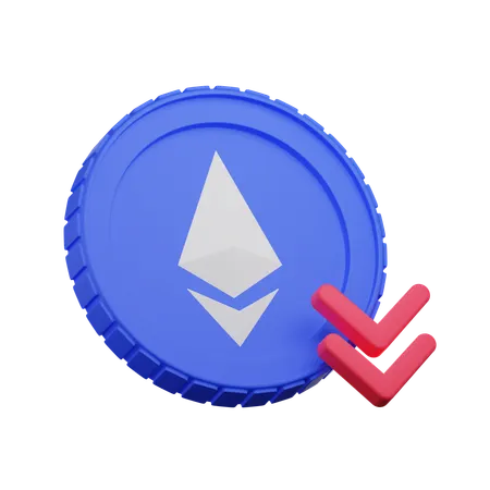 Ethereum Down  3D Icon