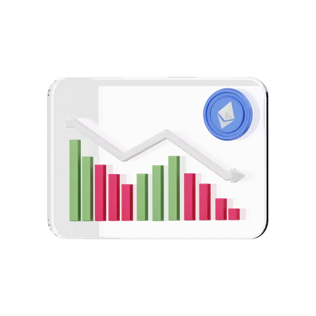 Ethereum-Falldiagramm  3D Illustration