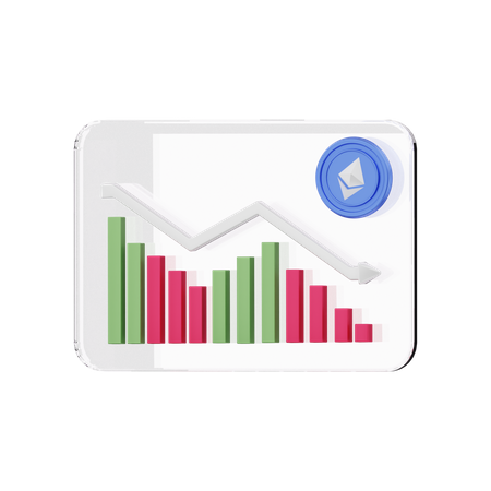 Ethereum Fall Graph  3D Icon