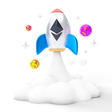 Fusée Ethereum  3D Illustration