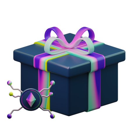 Ethereum-Geschenkbox  3D Illustration