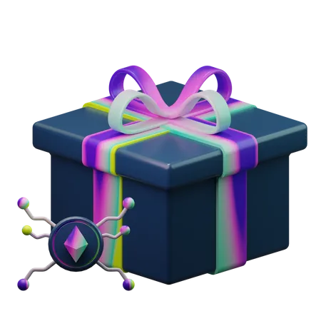 Ethereum-Geschenkbox  3D Illustration