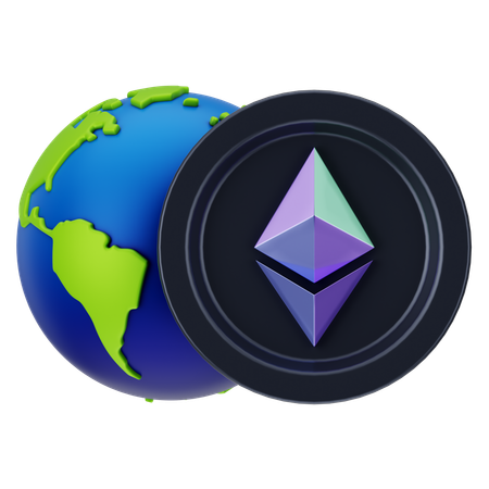 Ethereum global  3D Icon