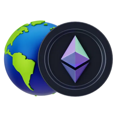 Ethereum global  3D Icon