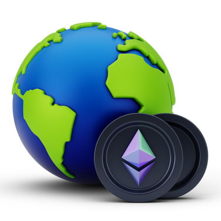 Ethereum global  3D Icon