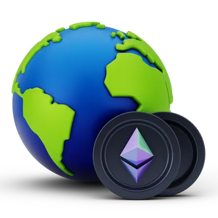 Ethereum global  3D Icon