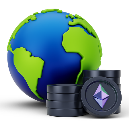 Ethereum global  3D Icon