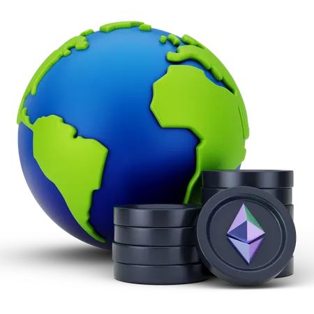 Ethereum global  3D Icon